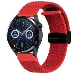 Sneezy Huawei Watch 3 Elite-Classi 46mm-Watch 3 Pro-Elite 22mm FiberLink Manyetik Tokalı Örgü Kordon