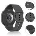 Samsung Galaxy Watch 8 44mm 40mm İle Uyumlu Metal Tokalı PureLux Soft Silikon Kordon Füme