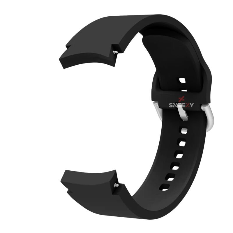 Samsung Galaxy Watch 6 40 43 44 47mm Uyumlu Orjinal Tasarım Kavisli PureLux Silikon Kordon Siyah - Siyah