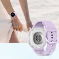 Samsung Galaxy Watch 8 44mm 40mm İle Uyumlu Metal Tokalı PureLux Soft Silikon Kordon Lila