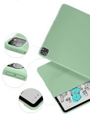 Apple iPad Pro 12.9 İnç 3.4.5.6. Nesil Kılıf Craft Kalem Bölmeli Uyku Modlu Kapaklı Smart Case Yeşil - Yeşil