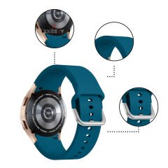 Samsung Galaxy Watch 6 40 43 44 47mm Uyumlu Orjinal Tasarım Kavisli PureLux Silikon Kordon Petrol Mavisi - Petrol Mavisi