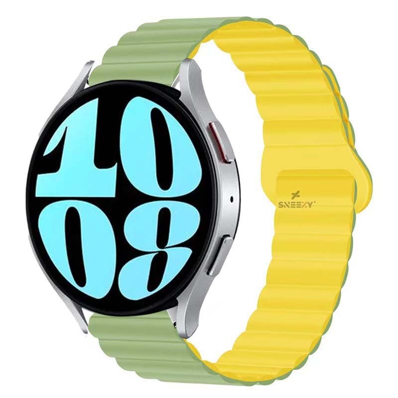 Samsung Galaxy Watch 4 40-42-44-46mm Uyumlu 20mm Harmony Duo Magnetik Silikon Kordon Mint