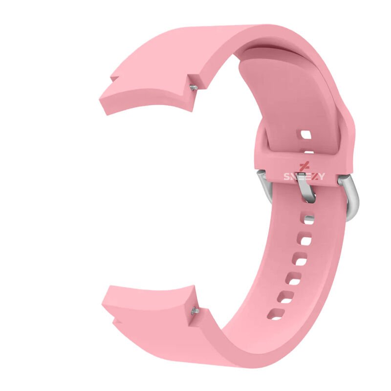 Samsung Galaxy Watch 6 40 43 44 47mm Uyumlu Orjinal Tasarım Kavisli PureLux Silikon Kordon Pembe - Pembe
