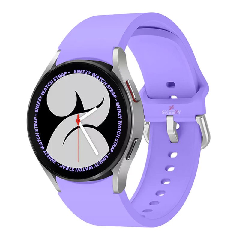Samsung Galaxy Watch 6 40 43 44 47mm Uyumlu Orjinal Tasarım Kavisli PureLux Silikon Kordon Lila - Lila