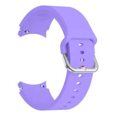 Samsung Galaxy Watch 6 40 43 44 47mm Uyumlu Orjinal Tasarım Kavisli PureLux Silikon Kordon Lila - Lila