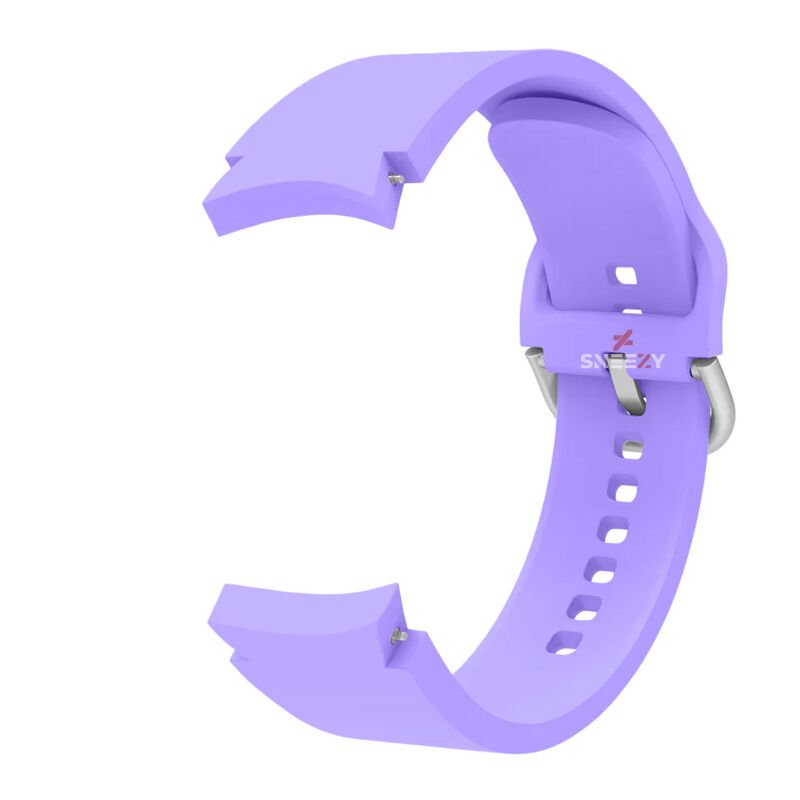 Samsung Galaxy Watch 6 40 43 44 47mm Uyumlu Orjinal Tasarım Kavisli PureLux Silikon Kordon Lila - Lila