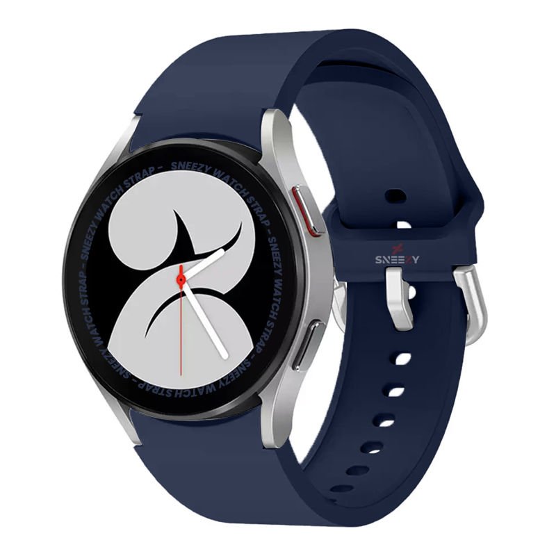 Samsung Galaxy Watch 6 40 43 44 47mm Uyumlu Orjinal Tasarım Kavisli PureLux Silikon Kordon Lacivert - Lacivert