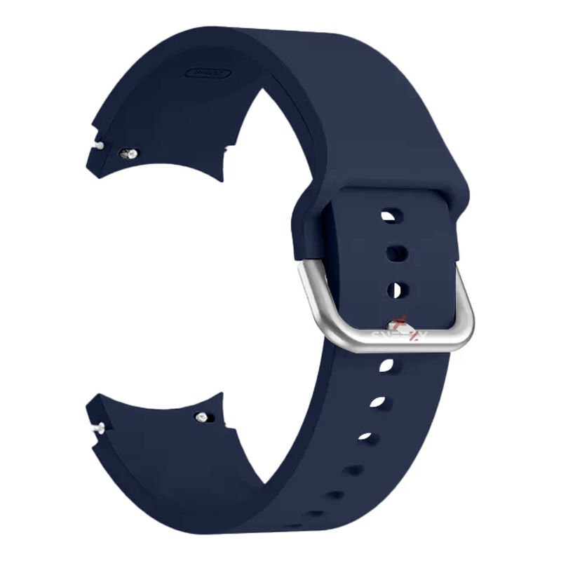 Samsung Galaxy Watch 6 40 43 44 47mm Uyumlu Orjinal Tasarım Kavisli PureLux Silikon Kordon Lacivert - Lacivert