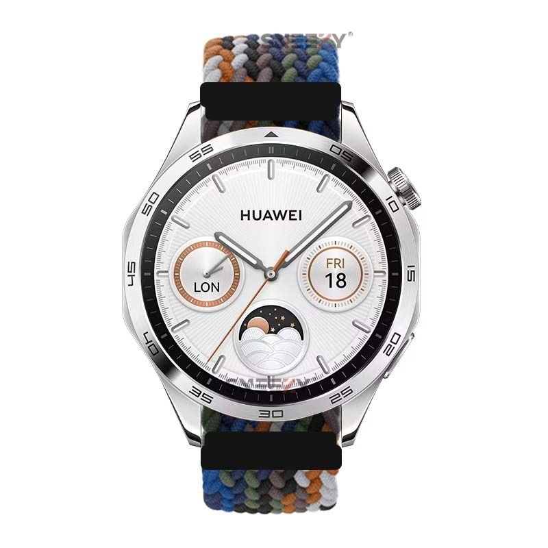 Samsung Gear S3 Frontier R760 - S3 Classic R770 22mm Uyumlu Metal Klips Solo Fiberlink Örgü Kordon Turuncu Siyah