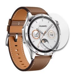 Huawei Watch GT4 46mm Uyumlu Kolay Takılabilir Takma Aparatlı Temperli Cam Ekran Koruyucu