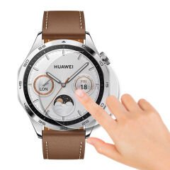 Huawei Watch GT4 46mm Uyumlu Kolay Takılabilir Takma Aparatlı Temperli Cam Ekran Koruyucu