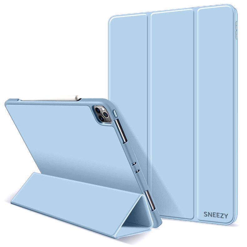 Apple iPad Pro 11 İnç 1.2.3.4. Nesil Kılıf Craft Kalem Bölmeli Uyku Modlu Kapaklı Smart Case Mavi - Mavi