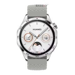 Sneezy Huawei Watch Ultimate - Watch Buds 22mm Uyumlu Metal Klips Solo Fiberlink Örgü Kordon Gri - Gri