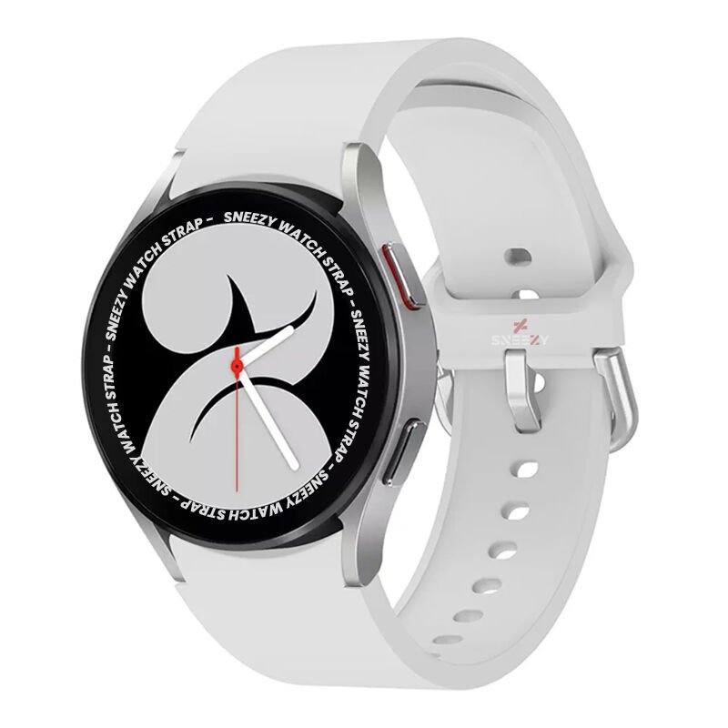 Samsung Galaxy Watch 6 40 43 44 47mm Uyumlu Orjinal Tasarım Kavisli PureLux Silikon Kordon Beyaz - Beyaz