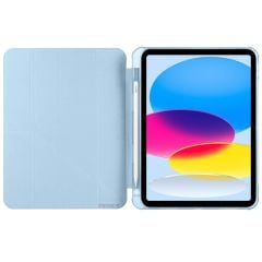 İpad 11.Nesil 11 inç 2025 A16 Uyumlu Üçgen Katlanabilir Kalemlikli Yatay Dikey Standlı Akıllı Kılıf Mavi