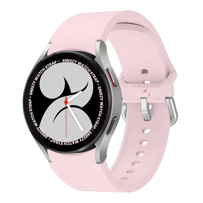 Samsung Galaxy Watch 6 40 43 44 47mm Uyumlu Orjinal Tasarım Kavisli PureLux Silikon Kordon Açık Pembe - Açık Pembe