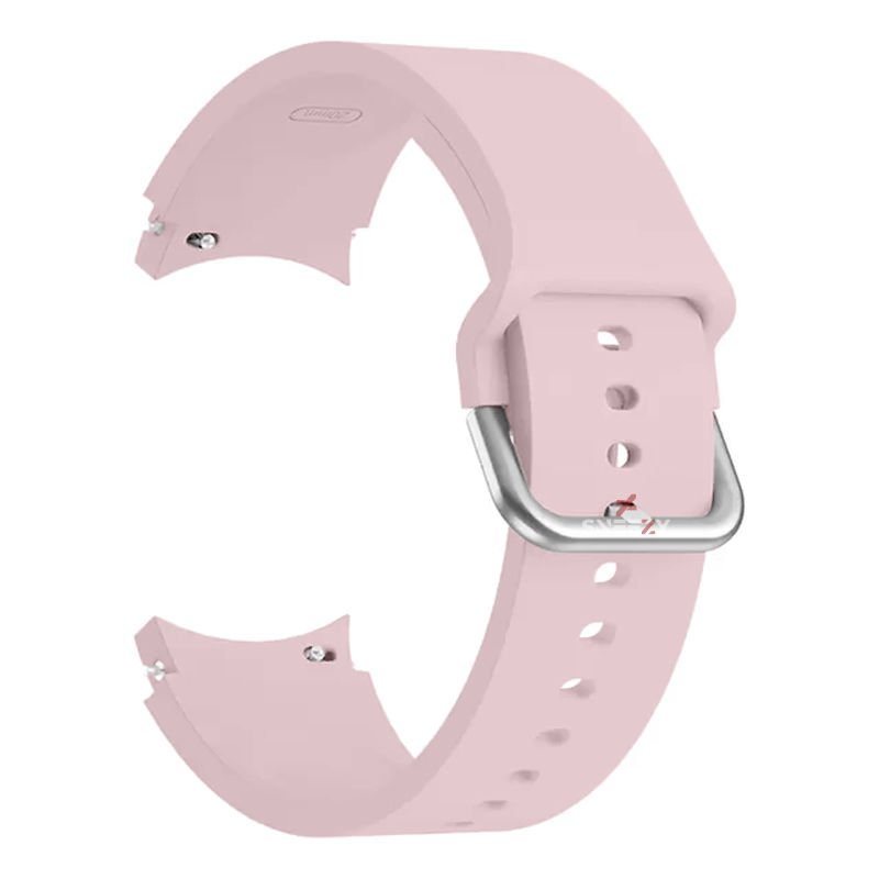 Samsung Galaxy Watch 6 40 43 44 47mm Uyumlu Orjinal Tasarım Kavisli PureLux Silikon Kordon Açık Pembe - Açık Pembe