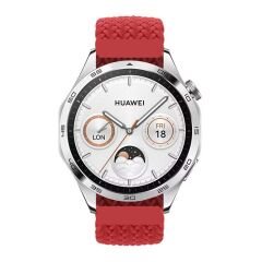 Sneezy Huawei Watch Ultimate - Watch Buds 22mm Uyumlu Metal Klips Solo Fiberlink Örgü Kordon Kırmızı - Kırmızı
