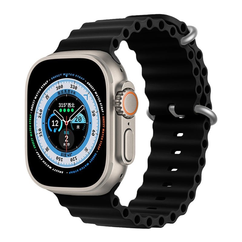 Apple Watch 49mm Ultra Seri Uyumlu Seaflex Ocean Silikon Kordon