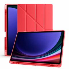Samsung Galaxy Tab S9 Fe Plus X610 12.4 İnç Katlanabilir Kalemlikli Standlı Akıllı Kılıf Kırmızı