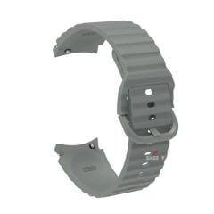 Samsung Galaxy Watch 6 40 43 44 47mm Orjinal Tasarım Kavisli Uyumlu AeroFlex Silikon Kordon Gri - Gri