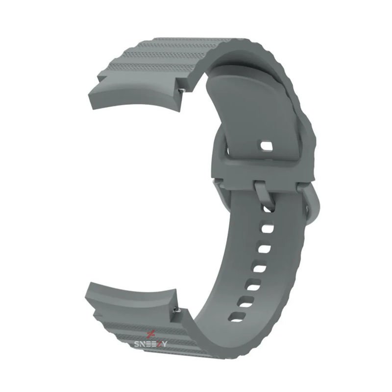 Samsung Galaxy Watch 6 40 43 44 47mm Orjinal Tasarım Kavisli Uyumlu AeroFlex Silikon Kordon Gri - Gri