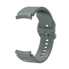 Samsung Galaxy Watch 6 40 43 44 47mm Orjinal Tasarım Kavisli Uyumlu AeroFlex Silikon Kordon Gri - Gri