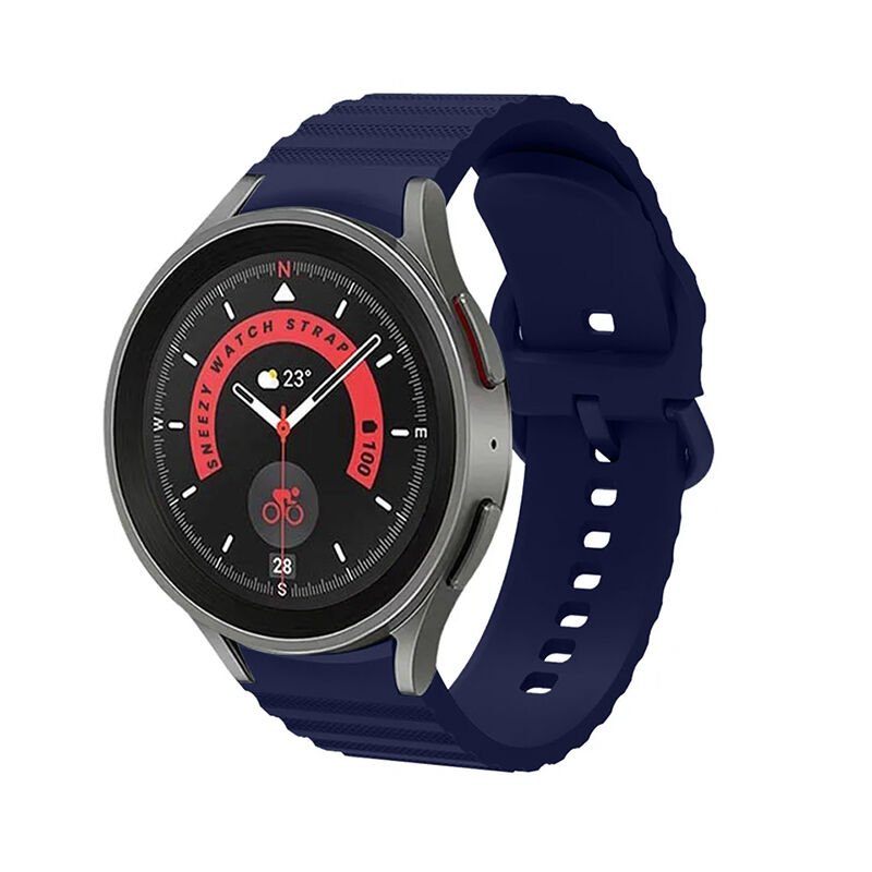 Samsung Galaxy Watch 6 40 43 44 47mm Orjinal Tasarım Kavisli Uyumlu AeroFlex Silikon Kordon Lacivert - Lacivert