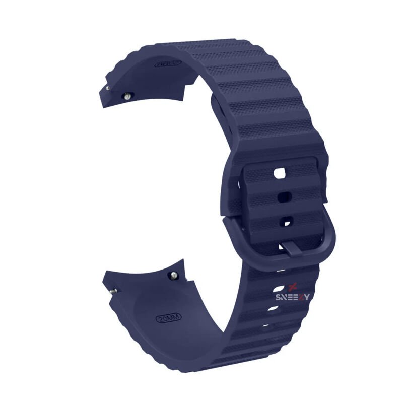 Samsung Galaxy Watch 6 40 43 44 47mm Orjinal Tasarım Kavisli Uyumlu AeroFlex Silikon Kordon Lacivert - Lacivert
