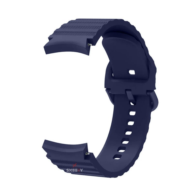 Samsung Galaxy Watch 6 40 43 44 47mm Orjinal Tasarım Kavisli Uyumlu AeroFlex Silikon Kordon Lacivert - Lacivert