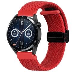 Sneezy Huawei Watch GT 3 Pro 43mm İle Uyumlu 20mm FiberLink Manyetik Tokalı Kumaş Örgü Kordon