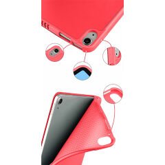 Apple iPad Air 4. 5. Nesil 10.9 İnç Uyumlu Kılıf Craft Kalem Bölmeli Uyku Modlu Kapaklı Smart Case Kırmızı - Kırmızı