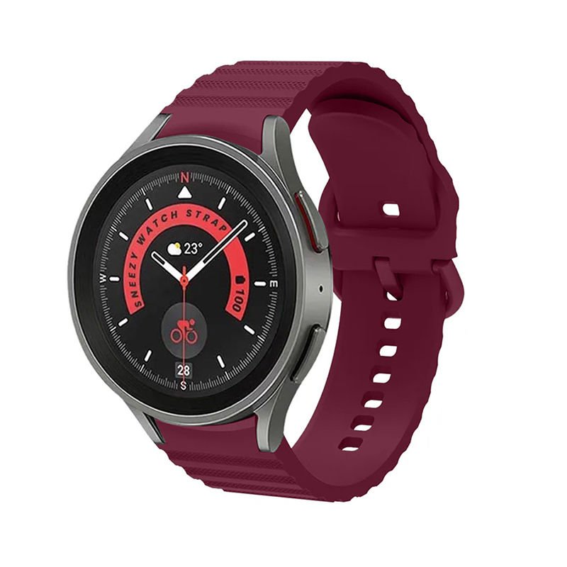 Samsung Galaxy Watch 6 40 43 44 47mm Orjinal Tasarım Kavisli Uyumlu AeroFlex Silikon Kordon Mürdüm - Mürdüm