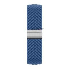 Sneezy Huawei Watch Ultimate - Watch Buds 22mm Uyumlu Metal Klips Solo Fiberlink Örgü Kordon Mavi - Mavi