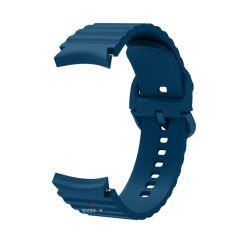Samsung Galaxy Watch 6 40 43 44 47mm Orjinal Tasarım Kavisli Uyumlu AeroFlex Silikon Kordon Petrol Mavisi - Petrol Mavisi