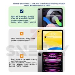 Apple iPad Air 4. 5. Nesil 10.9 İnç Uyumlu Kılıf Craft Kalem Bölmeli Uyku Modlu Kapaklı Smart Case Lacivert - Lacivert