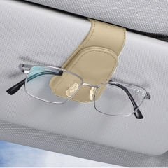 Araç İçi Gözlük Tutucu Deri Manyetik Kart ve Gözlük Tutucu Klips Oto Gözlük Tutucu