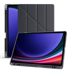 Samsung Galaxy Tab S9 Fe Plus X610 12.4 İnç Katlanabilir Kalemlikli Standlı Akıllı Kılıf Siyah