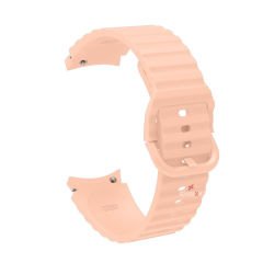 Samsung Galaxy Watch 6 40 43 44 47mm Orjinal Tasarım Kavisli Uyumlu AeroFlex Silikon Kordon Pudra - Pudra