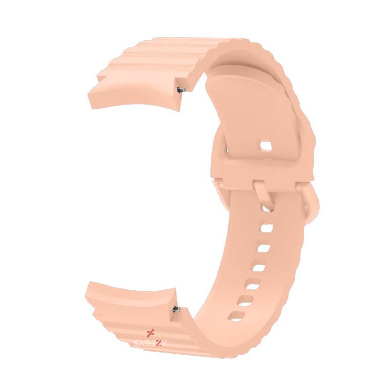 Samsung Galaxy Watch 6 40 43 44 47mm Orjinal Tasarım Kavisli Uyumlu AeroFlex Silikon Kordon Pudra - Pudra
