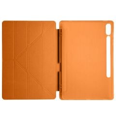 Samsung Galaxy Tab S9 Fe Plus X610 12.4 İnç Katlanabilir Kalemlikli Standlı Akıllı Kılıf Turuncu