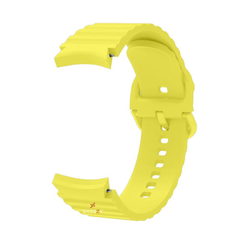 Samsung Galaxy Watch 6 40 43 44 47mm Orjinal Tasarım Kavisli Uyumlu AeroFlex Silikon Kordon Sarı - Sarı