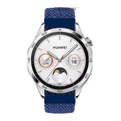 Sneezy Huawei Watch Ultimate - Watch Buds 22mm Uyumlu Metal Klips Solo Fiberlink Örgü Kordon Mavi Gökkuşağı
