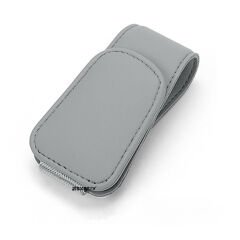 Araç İçi Gözlük Tutucu Deri Manyetik Kart ve Gözlük Tutucu Klips Oto Gözlük Tutucu Gri