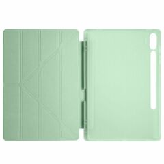 Samsung Galaxy Tab S9 Fe Plus X610 12.4 İnç Katlanabilir Kalemlikli Standlı Akıllı Kılıf Yeşil