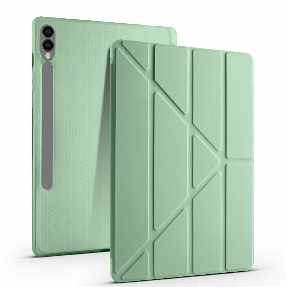 Samsung Galaxy Tab S9 Fe Plus X610 12.4 İnç Katlanabilir Kalemlikli Standlı Akıllı Kılıf Yeşil