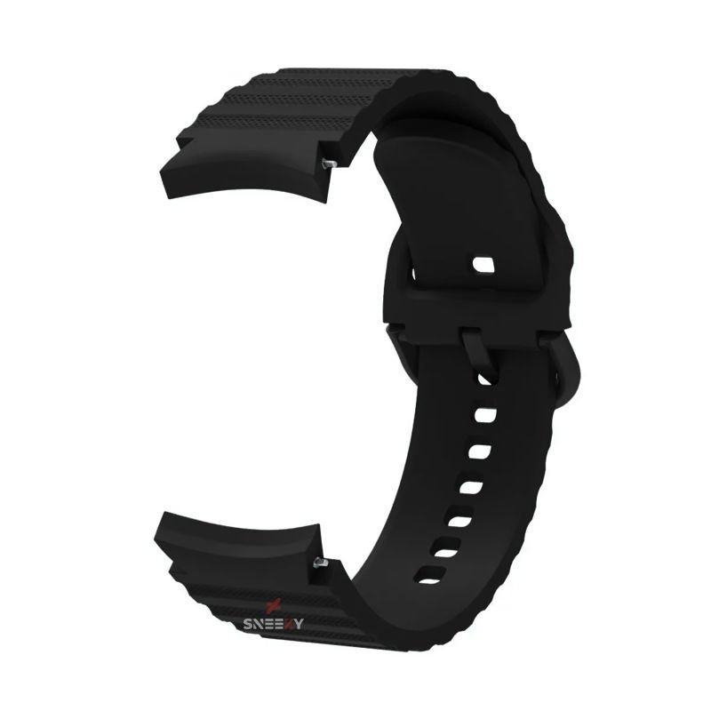 Samsung Galaxy Watch 6 40 43 44 47mm Orjinal Tasarım Kavisli Uyumlu AeroFlex Silikon Kordon Siyah - Siyah