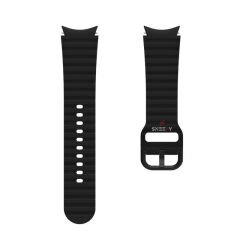 Samsung Galaxy Watch 6 40 43 44 47mm Orjinal Tasarım Kavisli Uyumlu AeroFlex Silikon Kordon Siyah - Siyah