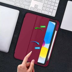 Apple iPad Air 4. 5. Nesil 10.9 İnç Uyumlu Kılıf Craft Kalem Bölmeli Uyku Modlu Kapaklı Smart Case Mürdüm - Mürdüm